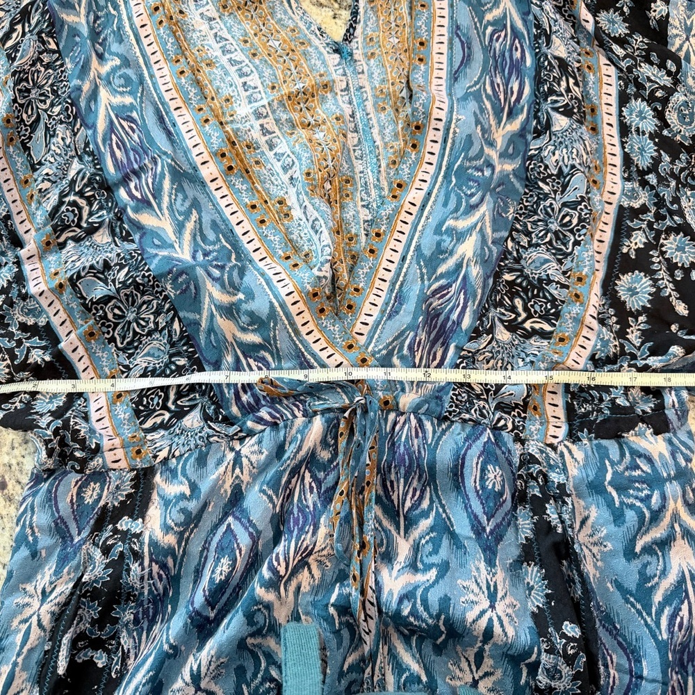 NWT Free People Mixed Emotions Bohemian Romper Blue size Large - Picture 14 of 15